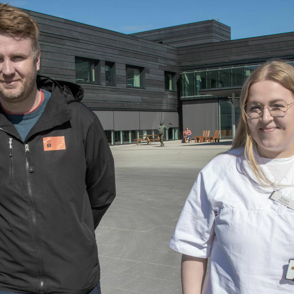 IKKE REDDE: Tillitsvalgte Torbjørn Brox Webber og Kajsa Persson bor og jobber få kilometer unna Russland. IKKE REDDE: Tillitsvalgte Torbjørn Brox Webber og Kajsa Persson bor og jobber få kilometer unna Russland.
