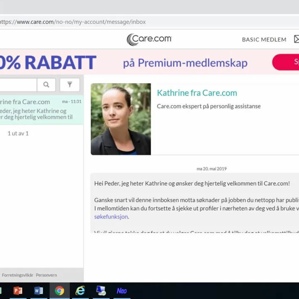 Presentert som Care.com Europes ekspert på personlig assistanse i Norge. Presentert som Care.com Europes ekspert på personlig assistanse i Norge.
