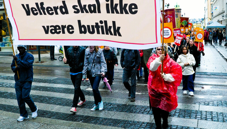 ENGASJERER: Privatisering av offentlig velferd pleier å mobilisere venstresiden. Her fra 1. mai-feiringen i Oslo i 2010. ENGASJERER: Privatisering av offentlig velferd pleier å mobilisere venstresiden. Her fra 1. mai-feiringen i Oslo i 2010.