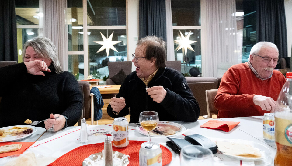 GOD STEMNING: Anne Rustad, Lars Åge Brandsfjell og Tor Olav Haugen forteller historier så tårene triller. GOD STEMNING: Anne Rustad, Lars Åge Brandsfjell og Tor Olav Haugen forteller historier så tårene triller.