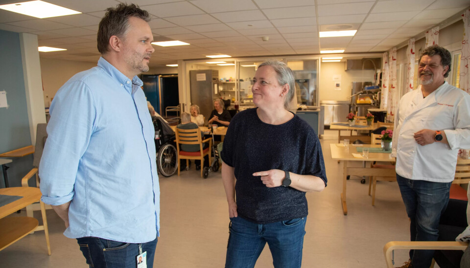 SAMARBEID: Anita N. Romskaug har fått til mye sammen med kjøkkensjef Øyvind Ekornhol (t.v.) og Geir Dagfinrud. SAMARBEID: Anita N. Romskaug har fått til mye sammen med kjøkkensjef Øyvind Ekornhol (t.v.) og Geir Dagfinrud.