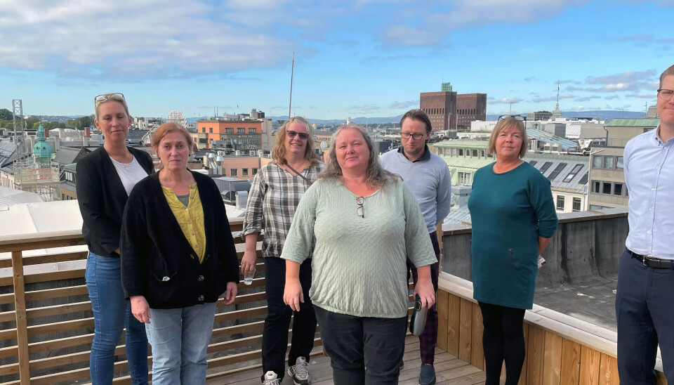 Fagforbundets forhandlingsdelegasjon. Fra venstre: Kathrine Forsdahl, Sissel Strand, Beth Nordahl, Tatjana Schancke, Per Egil Johansen, Sissel Hallem og Kai Nygård. Fagforbundets forhandlingsdelegasjon. Fra venstre: Kathrine Forsdahl, Sissel Strand, Beth Nordahl, Tatjana Schancke, Per Egil Johansen, Sissel Hallem og Kai Nygård.