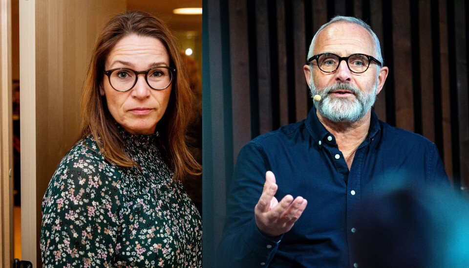 VELKOMMEN TIL OSS: Både Trine Lise Sundnes i HK og Odd Chr. Øverland i Postkom (snart Fagforbundet) mener de kan gjøre en god jobb for LO-medlemmene i finanssektoren. VELKOMMEN TIL OSS: Både Trine Lise Sundnes i HK og Odd Chr. Øverland i Postkom (snart Fagforbundet) mener de kan gjøre en god jobb for LO-medlemmene i finanssektoren.