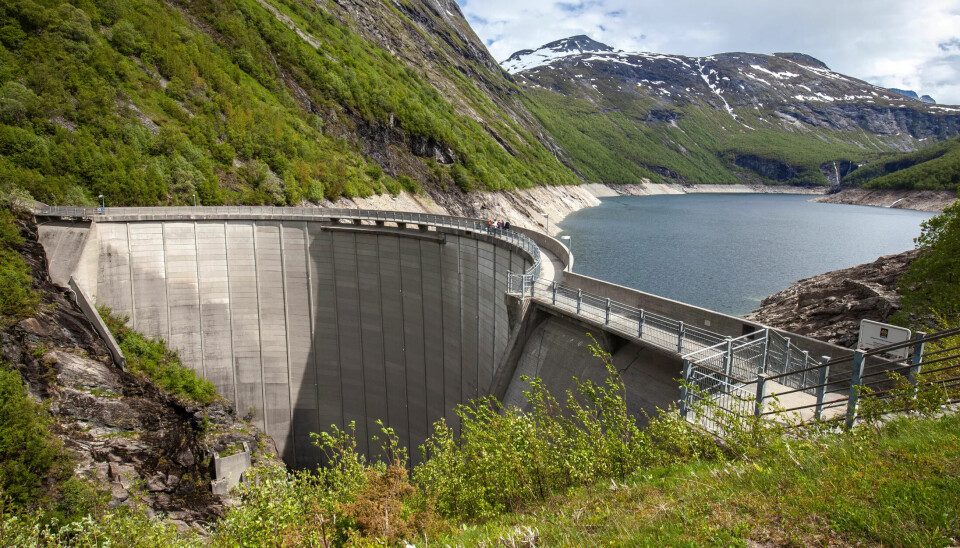 Norge eksporterte rekordmye vannkraft i 2021. Her ser vi Zakariasdammen i Tafjord i Fjord kommune i Møre og Romsdal. Norge eksporterte rekordmye vannkraft i 2021. Her ser vi Zakariasdammen i Tafjord i Fjord kommune i Møre og Romsdal.
