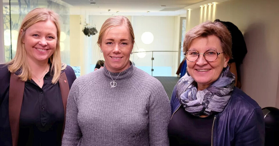 Kjersti Stenseng, Lene Thorkildsen og Mette Nord på avslutningsmøte mellom Arbeiderpartiet og Fagforbundet om heltidskultur. Kjersti Stenseng, Lene Thorkildsen og Mette Nord på avslutningsmøte mellom Arbeiderpartiet og Fagforbundet om heltidskultur.