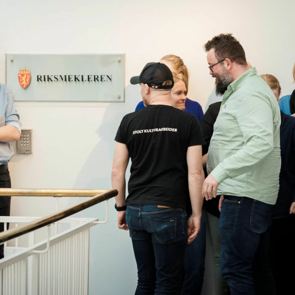 Endelig enighet. Fagforbundets folk hos Riksmekleren. Endelig enighet. Fagforbundets folk hos Riksmekleren.