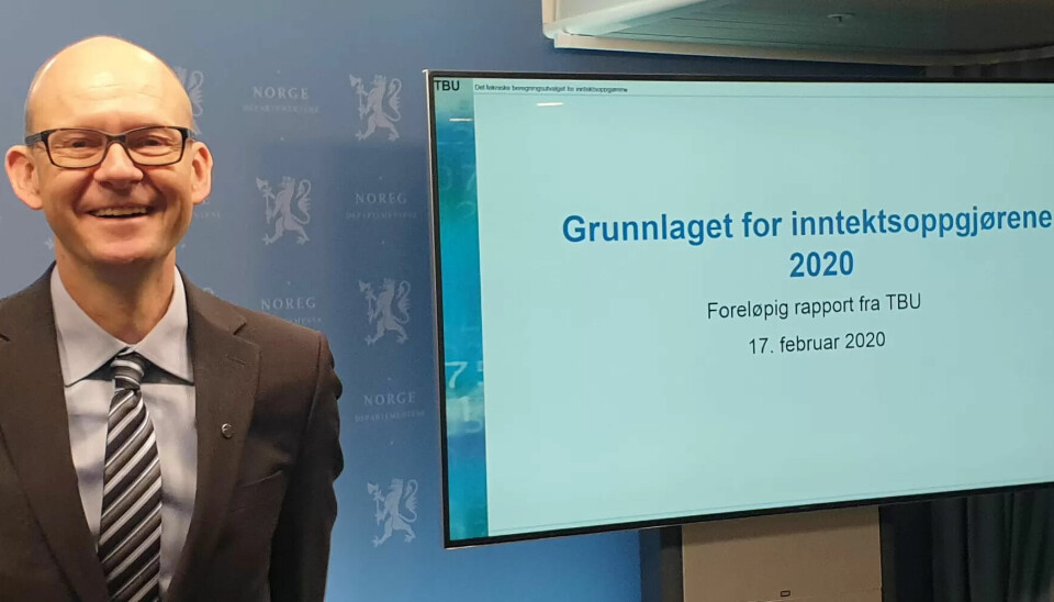 SSB-direktør Geir Axelsen la i vintyer fram tallgrunnlaget for forhandlingene i årets lønnsoppgjør. SSB-direktør Geir Axelsen la i vintyer fram tallgrunnlaget for forhandlingene i årets lønnsoppgjør.