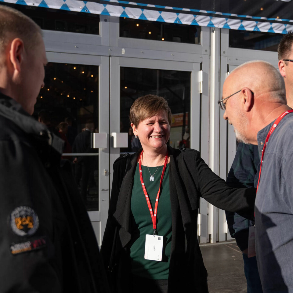 HJEMMEKJÆR? Skeibrok i samtale med Fagforbundet-kolleger fra Innlandet under landsmøtet i 2022. HJEMMEKJÆR? Skeibrok i samtale med Fagforbundet-kolleger fra Innlandet under landsmøtet i 2022.
