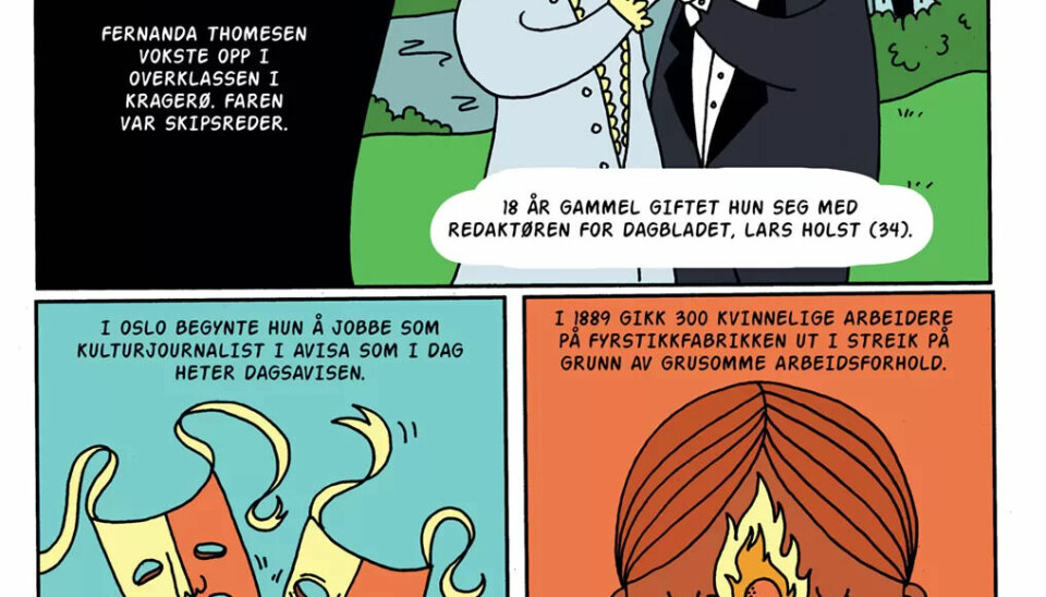 Fra boka '60 damer du skulle ha møtt'. Tegninger av Jenny Jordahl, tekst Marta Breen. Fra boka '60 damer du skulle ha møtt'. Tegninger av Jenny Jordahl, tekst Marta Breen.
