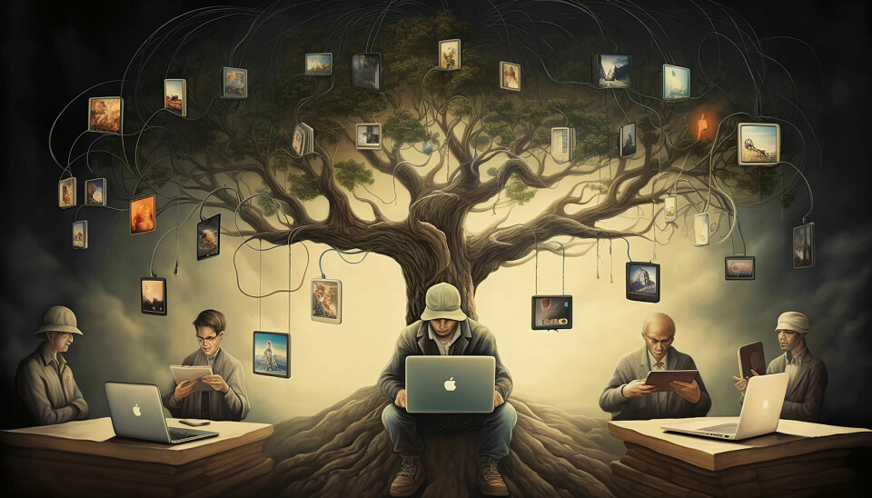 Her ba vi Midjourney lage et bilde om 'lære noe nytt om bruk av teknologi'. Slik ble det. Her ba vi Midjourney lage et bilde om 'lære noe nytt om bruk av teknologi'. Slik ble det.