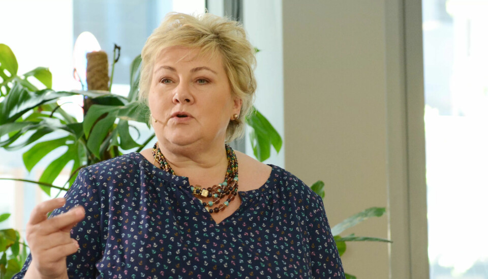 Høyre går tilbake på Vårt Lands måling. Her er partiet representert ved statsminister Erna Solberg. Høyre går tilbake på Vårt Lands måling. Her er partiet representert ved statsminister Erna Solberg.