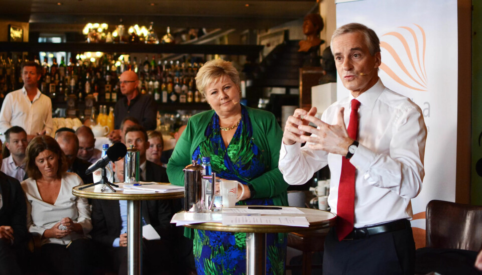 ENERGISK DEBATT: Erna Solberg møtte Jonas Gahr Støre til duell i morgentimene. ENERGISK DEBATT: Erna Solberg møtte Jonas Gahr Støre til duell i morgentimene.