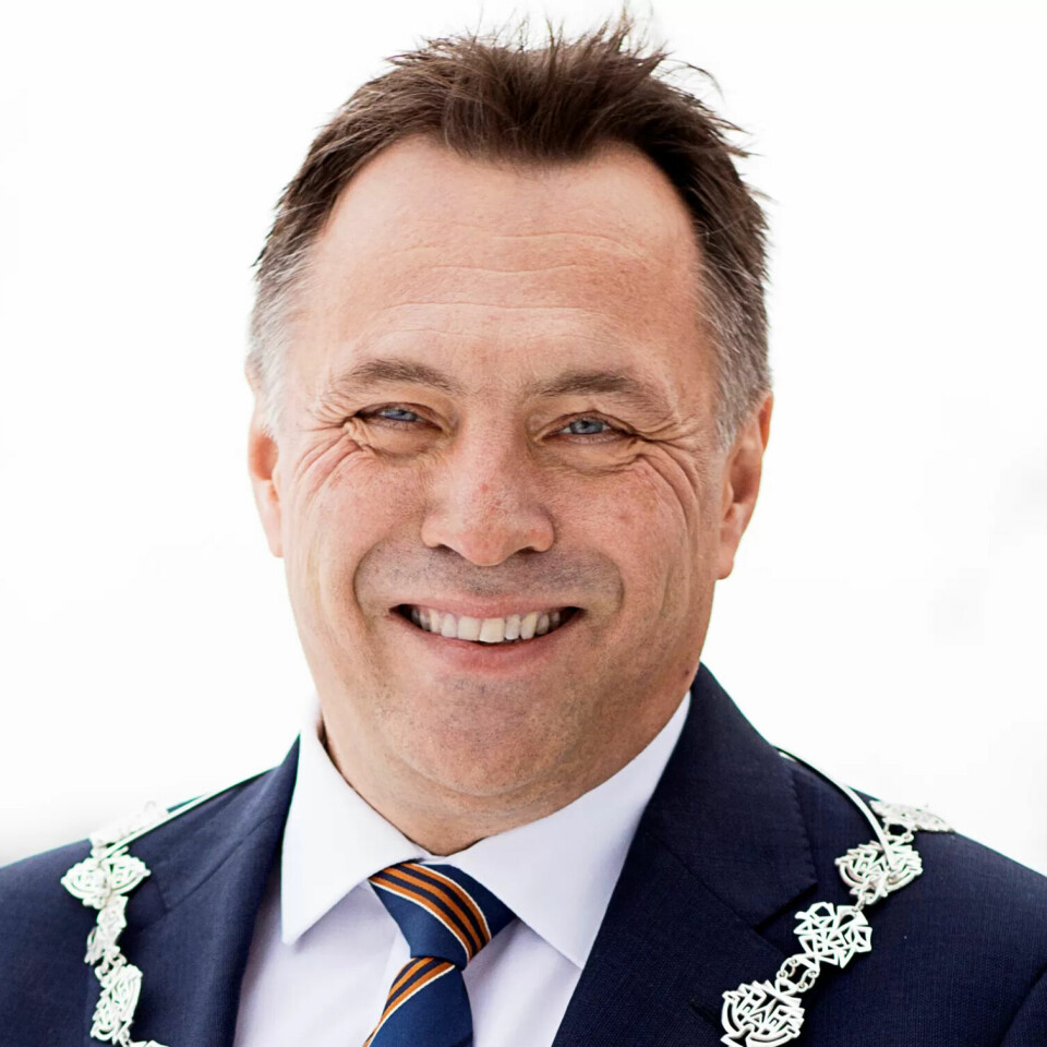 Tore O. Sandvik, fylkesordfører i Trondheim. Tore O. Sandvik, fylkesordfører i Trondheim.