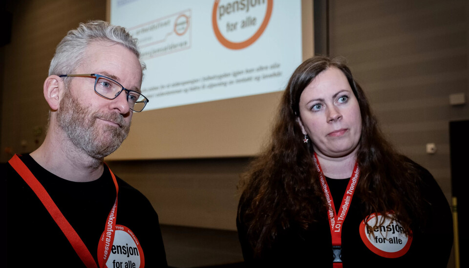 UENIGE: Eystein Garberg, leder av Elektroarbeidernes Fagforening Trøndelag, sammen med fungerende leder i Vestre Toten Fagforbund Maria Aksberg. UENIGE: Eystein Garberg, leder av Elektroarbeidernes Fagforening Trøndelag, sammen med fungerende leder i Vestre Toten Fagforbund Maria Aksberg.