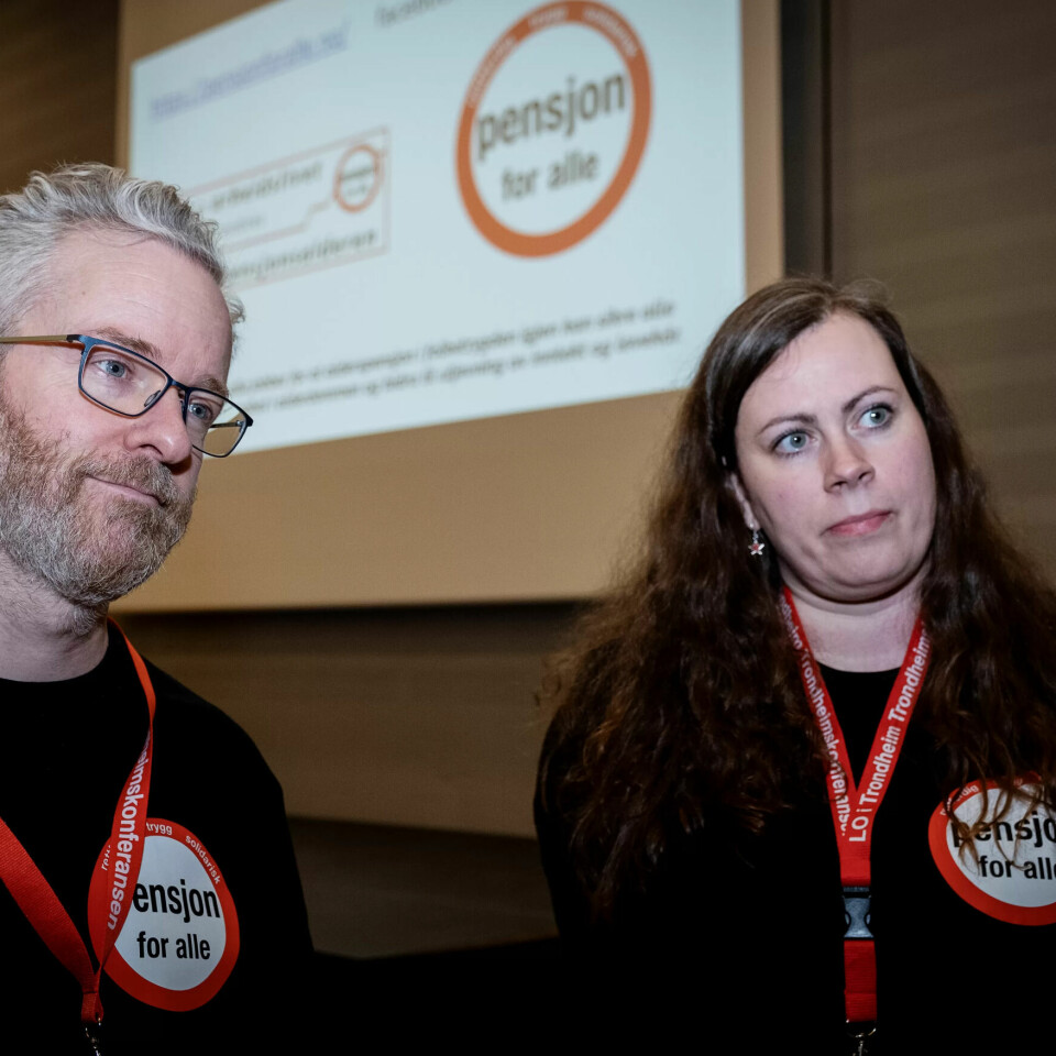 UENIGE: Eystein Garberg, leder av Elektroarbeidernes Fagforening Trøndelag, sammen med fungerende leder i Vestre Toten Fagforbund Maria Aksberg. UENIGE: Eystein Garberg, leder av Elektroarbeidernes Fagforening Trøndelag, sammen med fungerende leder i Vestre Toten Fagforbund Maria Aksberg.