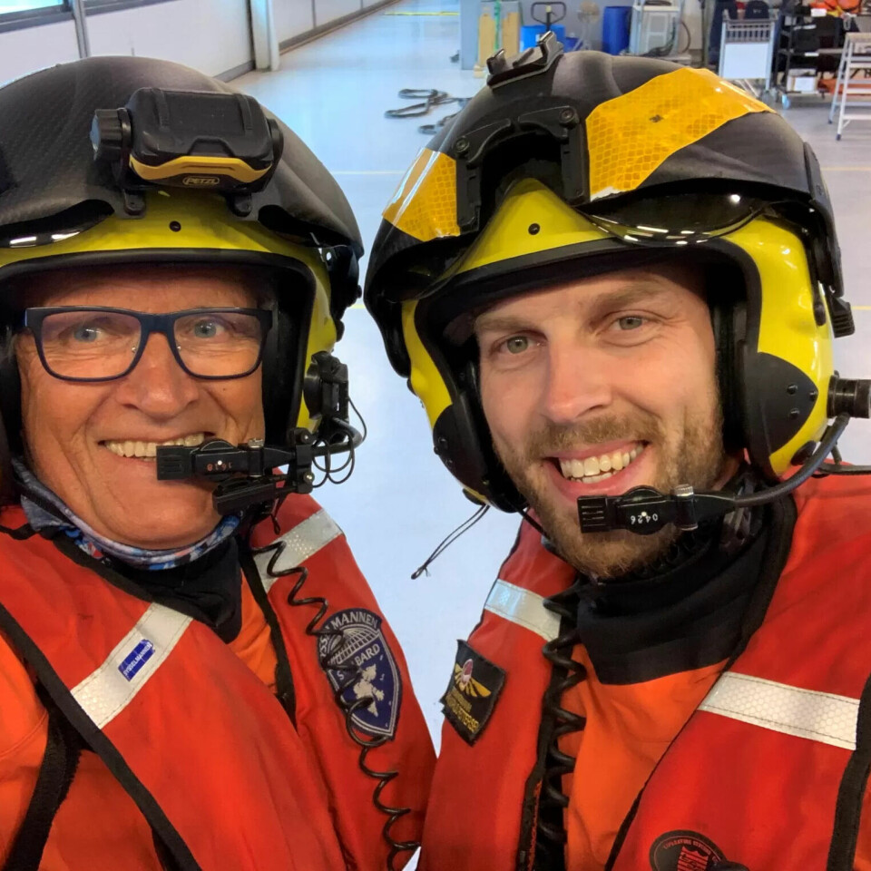 Mads Gilbert og redningsmann Arne Marius Pettersen Mads Gilbert og redningsmann Arne Marius Pettersen