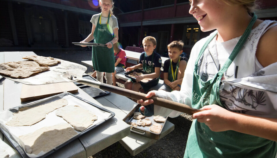 NYSTEKT: Noe av det aller beste med uka på Geitmyra er å bake, ikke minst brød i en vedfyrt bakerovn, syns Agnes Cecilia Skepp-Antonisen fra Karlsrud skole. NYSTEKT: Noe av det aller beste med uka på Geitmyra er å bake, ikke minst brød i en vedfyrt bakerovn, syns Agnes Cecilia Skepp-Antonisen fra Karlsrud skole.