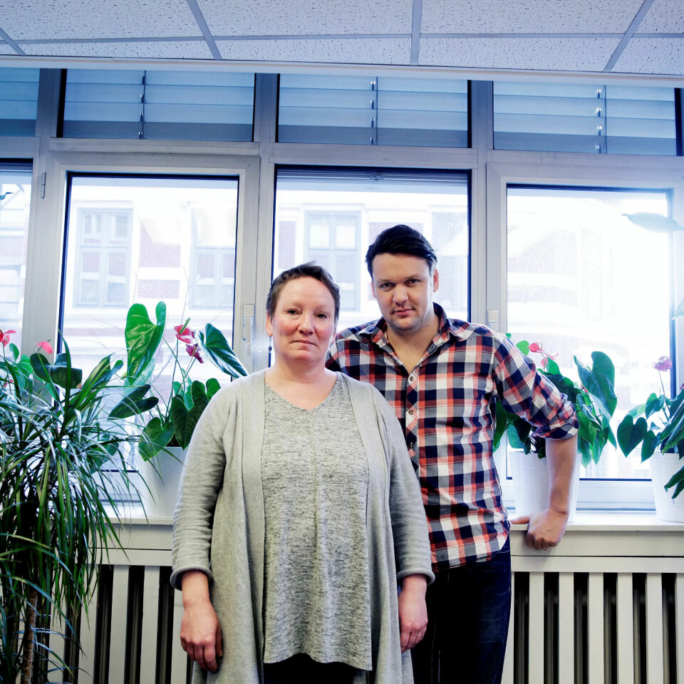 Siri Follerås leder Fagforbundet Pleie og omsorg Oslo. Her med nestleder Fredrik Olstad. Siri Follerås leder Fagforbundet Pleie og omsorg Oslo. Her med nestleder Fredrik Olstad.