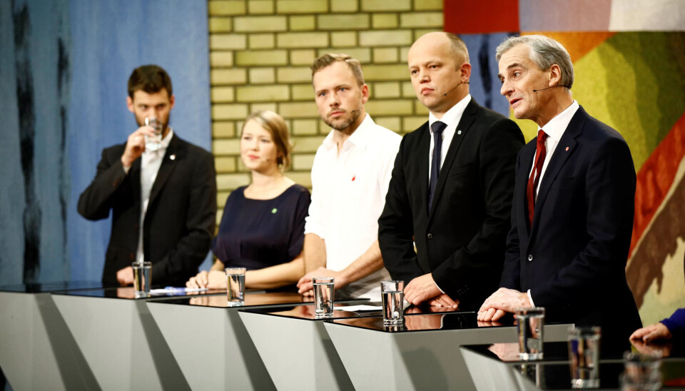 De fem partilederne på venstresida har mer grunn til å glede seg over juli-tallene enn motstanderne på høyresida. De fem partilederne på venstresida har mer grunn til å glede seg over juli-tallene enn motstanderne på høyresida.