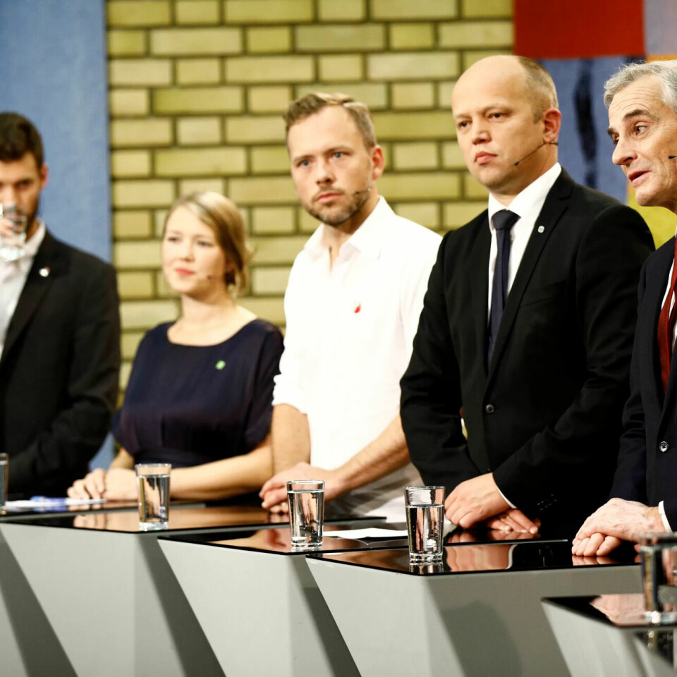 De fem partilederne på venstresida har mer grunn til å glede seg over juli-tallene enn motstanderne på høyresida. De fem partilederne på venstresida har mer grunn til å glede seg over juli-tallene enn motstanderne på høyresida.