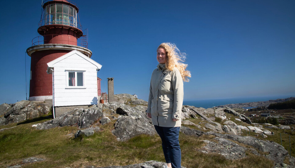 Fra landemerket Utsira fyr har Marte Eide Klovning utsikt til store deler av kommunen. Fra landemerket Utsira fyr har Marte Eide Klovning utsikt til store deler av kommunen.