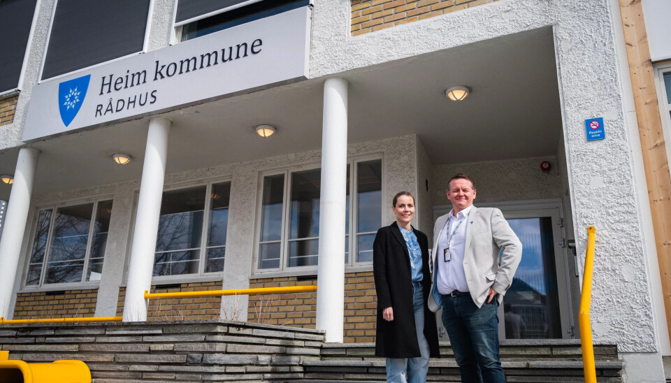 SER FRAM: Kommunedirektør Teigen og ordfører Sandvik tar sikte på å innføre heltid for alle ansatte i Heim, ikke bare de i helse. SER FRAM: Kommunedirektør Teigen og ordfører Sandvik tar sikte på å innføre heltid for alle ansatte i Heim, ikke bare de i helse.