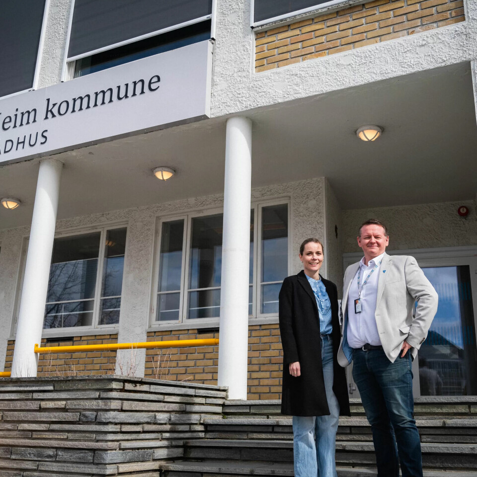 SER FRAM: Kommunedirektør Teigen og ordfører Sandvik tar sikte på å innføre heltid for alle ansatte i Heim, ikke bare de i helse. SER FRAM: Kommunedirektør Teigen og ordfører Sandvik tar sikte på å innføre heltid for alle ansatte i Heim, ikke bare de i helse.