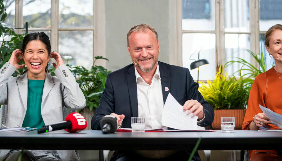 ENIGE OM POLITISK PLATTFORM: F.v.: Lan Marie Berg fra Miljøpartiet de Grønne, Raymond Johansen fra Arbeiderpartiet og Sunniva Holmås Eidsvoll fra Sosialistisk Venstreparti under pressekonferansen om byrådsforhandlingene i Oslo. ENIGE OM POLITISK PLATTFORM: F.v.: Lan Marie Berg fra Miljøpartiet de Grønne, Raymond Johansen fra Arbeiderpartiet og Sunniva Holmås Eidsvoll fra Sosialistisk Venstreparti under pressekonferansen om byrådsforhandlingene i Oslo.