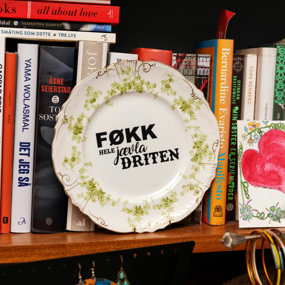 EN GAVE: Tallerkenen fikk hun av en venn, da det stormet som verst. EN GAVE: Tallerkenen fikk hun av en venn, da det stormet som verst.