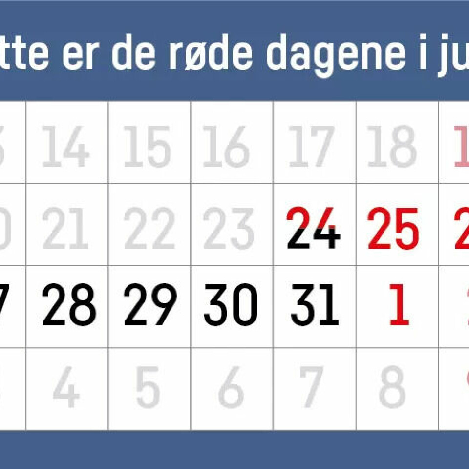 JOBBE I JULA?: Skal du jobbe i jula, kan denne kalenderen bli viktig. Litt av 24. desember, 25. og 26. desember og 1. januar er helligdager, mens 19. desember, 2. og 9. januar er vanlige søndager. JOBBE I JULA?: Skal du jobbe i jula, kan denne kalenderen bli viktig. Litt av 24. desember, 25. og 26. desember og 1. januar er helligdager, mens 19. desember, 2. og 9. januar er vanlige søndager.