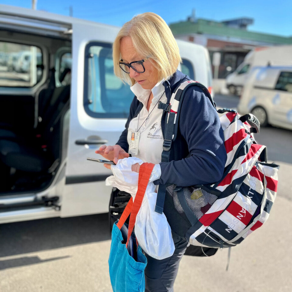 I FARTA: Mye utstyr skal med når de drar på hjemmebesøk I FARTA: Mye utstyr skal med når de drar på hjemmebesøk