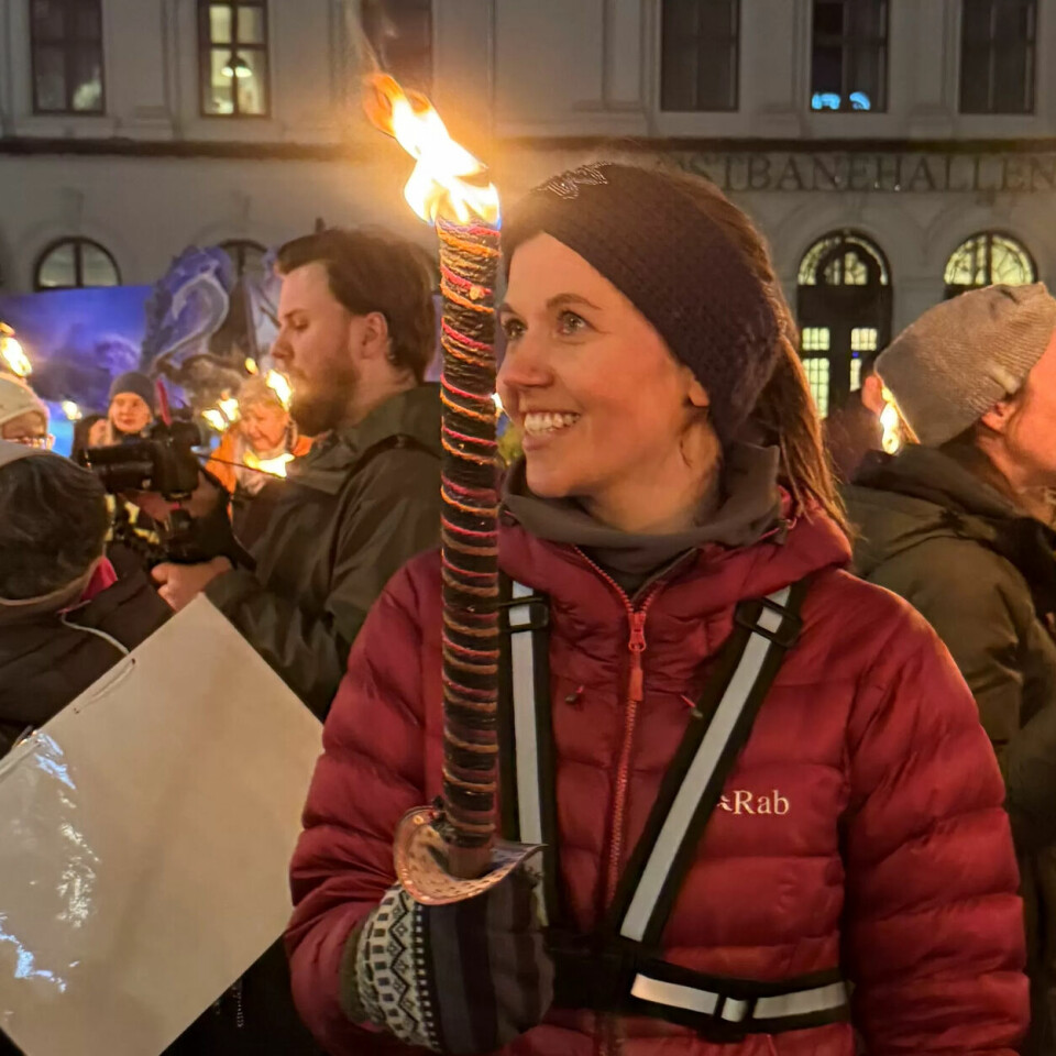 OPPRØRSLEIAR: Ida Madslien heldt tale og deltok i fakkeltoget I Oslo tirsdag. Ho smilte av oppmøtet, men er ikkje like glad for det ho beskriv som bemanningskrisa i barnehagane. OPPRØRSLEIAR: Ida Madslien heldt tale og deltok i fakkeltoget I Oslo tirsdag. Ho smilte av oppmøtet, men er ikkje like glad for det ho beskriv som bemanningskrisa i barnehagane.