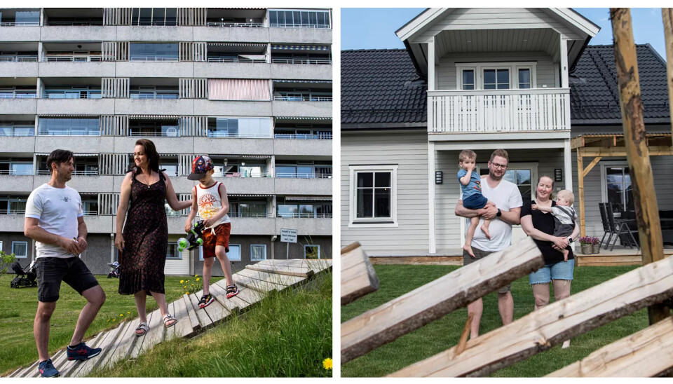 BY OG LAND: Barne- og ungdomsarbeider Erika Abazi i Oslo tjener litt mer enn Roger Sagplads på Tynset, men har mindre plass hjemme. Abazi enn har en 3-roms leilighet på 74 kvadratmeter, mens Sagplads har en enebolig på 180 kvadrat. BY OG LAND: Barne- og ungdomsarbeider Erika Abazi i Oslo tjener litt mer enn Roger Sagplads på Tynset, men har mindre plass hjemme. Abazi enn har en 3-roms leilighet på 74 kvadratmeter, mens Sagplads har en enebolig på 180 kvadrat.