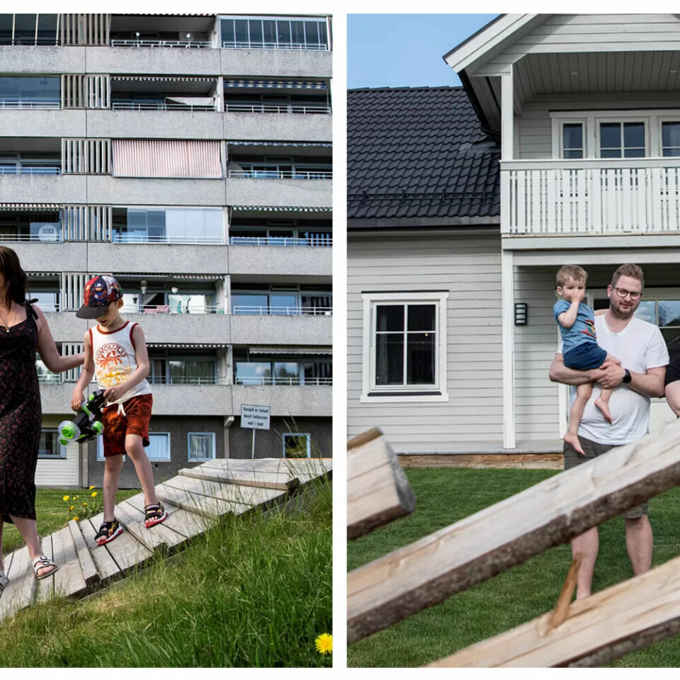 BY OG LAND: Barne- og ungdomsarbeider Erika Abazi i Oslo tjener litt mer enn Roger Sagplads på Tynset, men har mindre plass hjemme. Abazi enn har en 3-roms leilighet på 74 kvadratmeter, mens Sagplads har en enebolig på 180 kvadrat. BY OG LAND: Barne- og ungdomsarbeider Erika Abazi i Oslo tjener litt mer enn Roger Sagplads på Tynset, men har mindre plass hjemme. Abazi enn har en 3-roms leilighet på 74 kvadratmeter, mens Sagplads har en enebolig på 180 kvadrat.