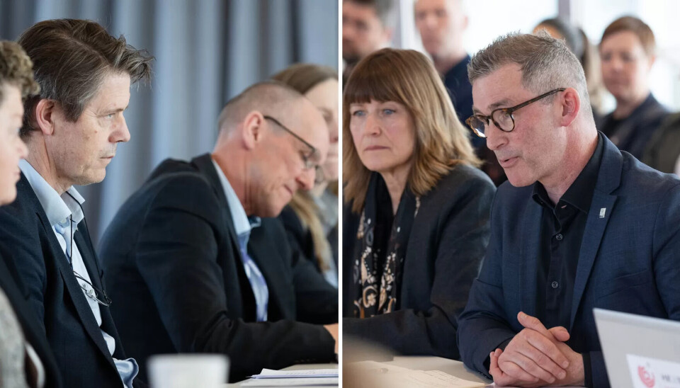 Partene sto langt unna hverandre når de gikk inn i mekling søndag. Virke-direktør Bernt Apeland (t.v.) og HK-leder Christopher Beckham. Partene sto langt unna hverandre når de gikk inn i mekling søndag. Virke-direktør Bernt Apeland (t.v.) og HK-leder Christopher Beckham.