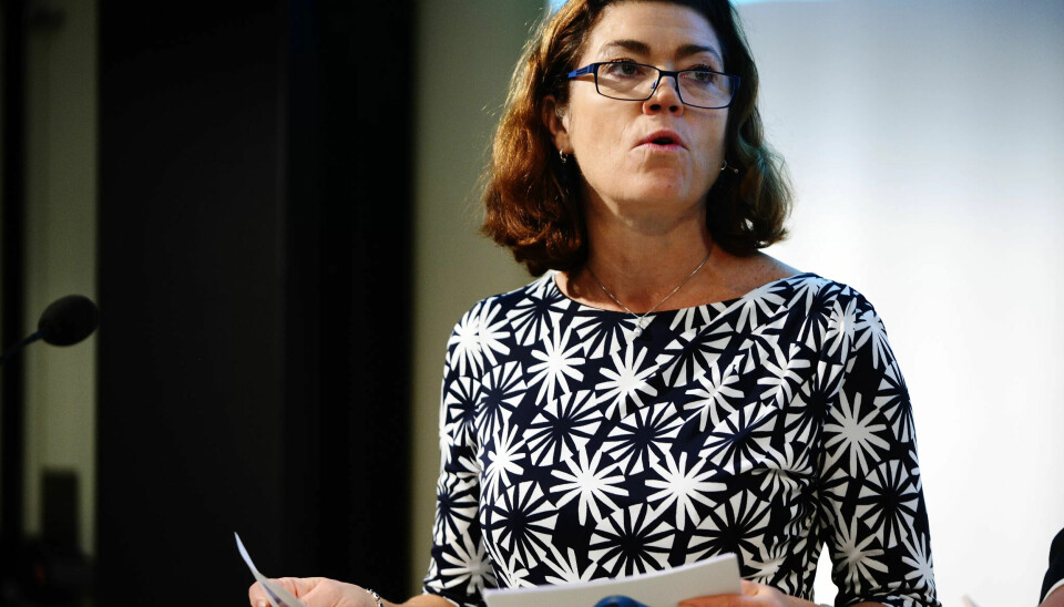 Adminsitrerende direktør i NHO, Kristin Skogen Lund, varsler at staben må reduseres. Adminsitrerende direktør i NHO, Kristin Skogen Lund, varsler at staben må reduseres.