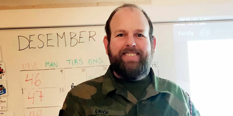 – Har du ansvar, så må du lede og bruke pedagogiske evner, enten du har førstehjelpskurs for 100 medsoldater eller førsteklassinger på SFO, sier Stian Einvik. – Har du ansvar, så må du lede og bruke pedagogiske evner, enten du har førstehjelpskurs for 100 medsoldater eller førsteklassinger på SFO, sier Stian Einvik.