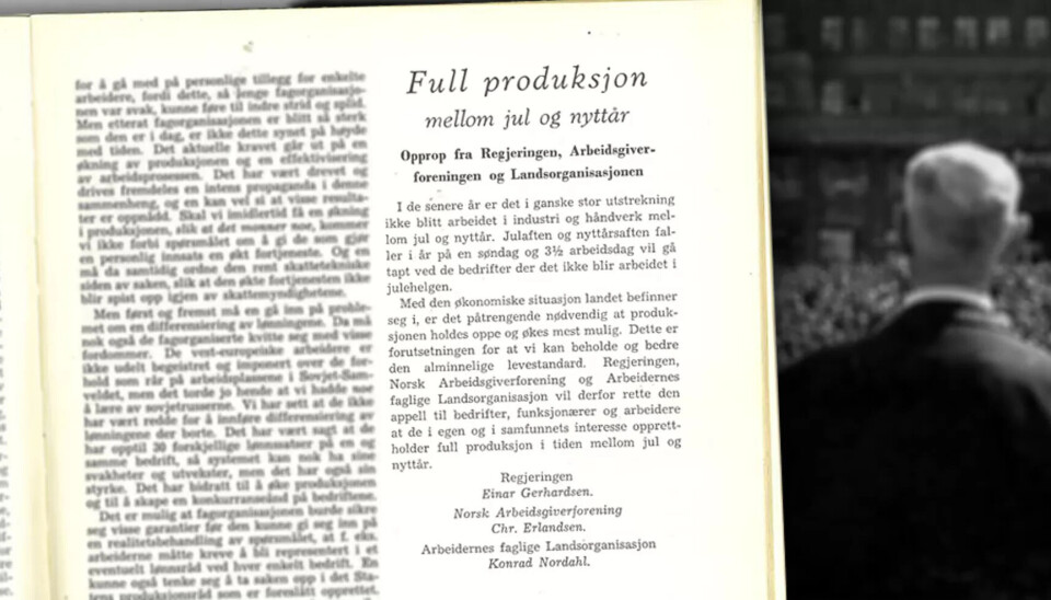 I 1950 ba arbeidslivstoppene folk om gå på jobb i romjula