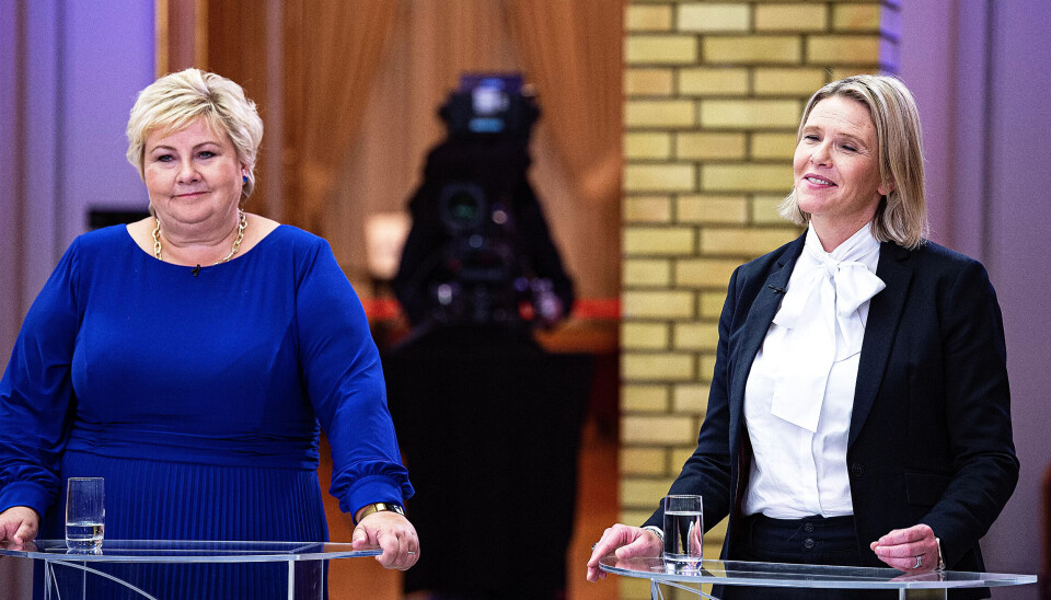 Partilederne Erna Solberg og Sylvi Listhaug i Høyre og Frp legger opp til en annen kurs enn statsminister Jonas Gahr Støre (Ap). (Arkivfoto) Partilederne Erna Solberg og Sylvi Listhaug i Høyre og Frp legger opp til en annen kurs enn statsminister Jonas Gahr Støre (Ap). (Arkivfoto)