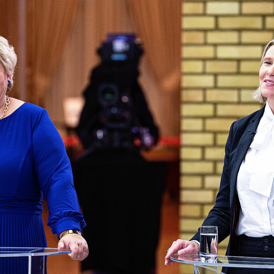 Partilederne Erna Solberg og Sylvi Listhaug i Høyre og Frp legger opp til en annen kurs enn statsminister Jonas Gahr Støre (Ap). (Arkivfoto) Partilederne Erna Solberg og Sylvi Listhaug i Høyre og Frp legger opp til en annen kurs enn statsminister Jonas Gahr Støre (Ap). (Arkivfoto)