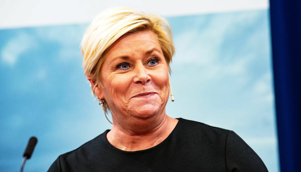 Partileder Siv Jensen i Frp. Partileder Siv Jensen i Frp.