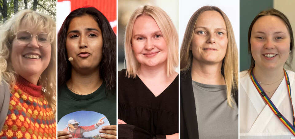 BLE LØFTET: Kari Marie Sandnes (Nordland), Ramani Konstanse Cornels Nordli (Aust-Agder), Åse Kristin Ask Bakke (Møre og Romsdal), Linda Monsen Merkesdal (Hordaland) og Konstanse Marie Alvær (Telemark).