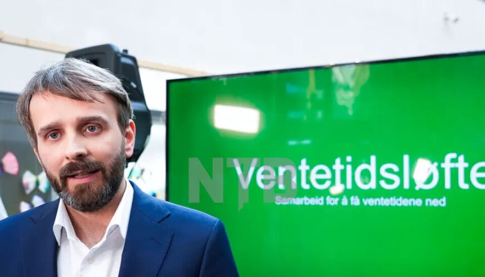 ØKT VENTETID: Helse- og omsorgsminister Jan Christian Vestre la i mai fram det såkalte ventetidsløftet, der han lovet at sykehuskøene skulle ned i år og til neste år. Siden den gang har ventetiden økt i snitt. ØKT VENTETID: Helse- og omsorgsminister Jan Christian Vestre la i mai fram det såkalte ventetidsløftet, der han lovet at sykehuskøene skulle ned i år og til neste år. Siden den gang har ventetiden økt i snitt.