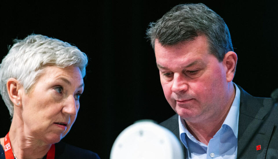 LO-leder Hans-Christian Gabrielsen og nestleder Peggy Hessen Følsvik jobber i tospann for å få innført pensjon fra første krone. LO-leder Hans-Christian Gabrielsen og nestleder Peggy Hessen Følsvik jobber i tospann for å få innført pensjon fra første krone.
