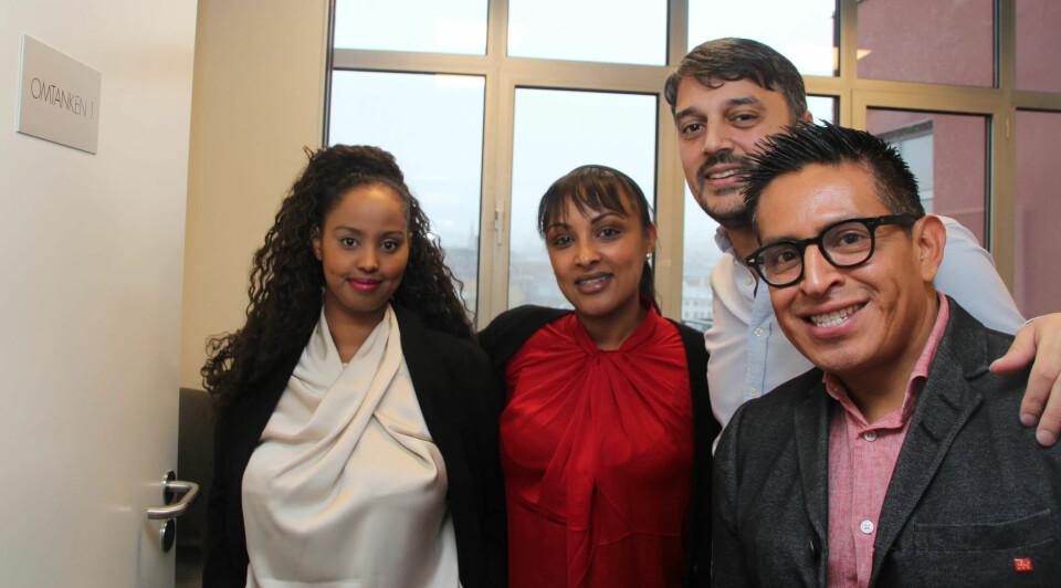 AKSJONSGJENGEN I MØTEROM 'OMTANKE': Sarah Bashir, Zebib Getachew, Bashiruddin Khawaja og Daniell Thomassen. (Anders Løken som også er del av gruppa var ikke tilstede da bildet ble tatt.) AKSJONSGJENGEN I MØTEROM 'OMTANKE': Sarah Bashir, Zebib Getachew, Bashiruddin Khawaja og Daniell Thomassen. (Anders Løken som også er del av gruppa var ikke tilstede da bildet ble tatt.)