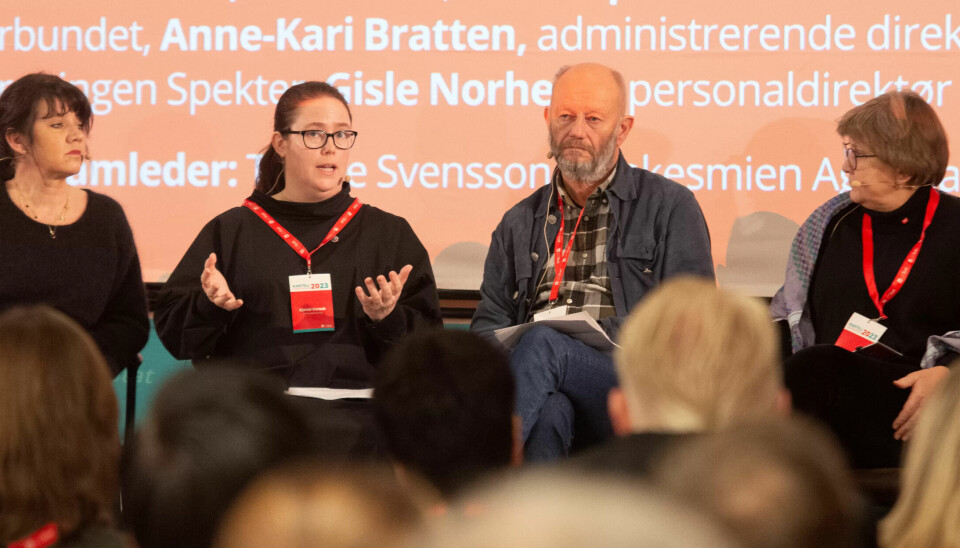 FRONTFAGETS VENNER: Anne-Kari Bratten (f.v.), Kjersti Barsok, Stein Lier-Hansen og Mette Nord kan være uenige om mye - men ikke om frontfagets fortreffelighet. FRONTFAGETS VENNER: Anne-Kari Bratten (f.v.), Kjersti Barsok, Stein Lier-Hansen og Mette Nord kan være uenige om mye - men ikke om frontfagets fortreffelighet.