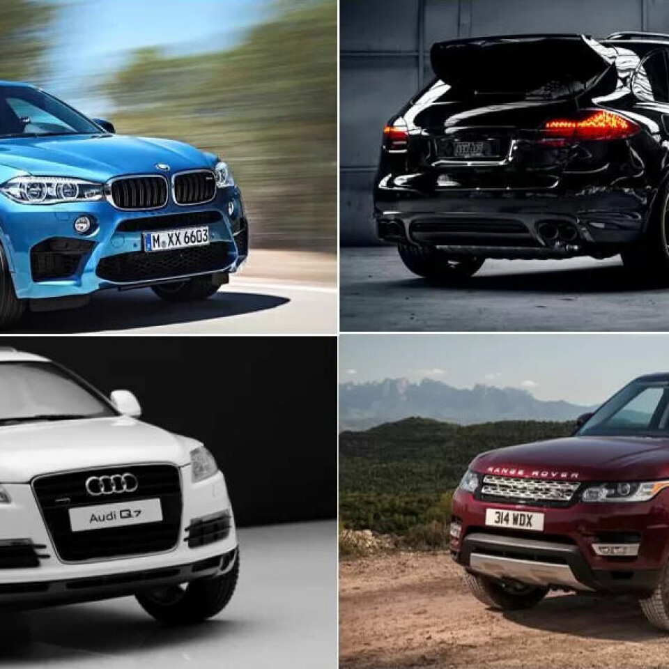 På lista over biler der leasingavtalene var misligholdt finner vi tre Audi Q7, en BMW X6, en Porsche Cayenne og tre Land Rovere i luksusklassen. På lista over biler der leasingavtalene var misligholdt finner vi tre Audi Q7, en BMW X6, en Porsche Cayenne og tre Land Rovere i luksusklassen.