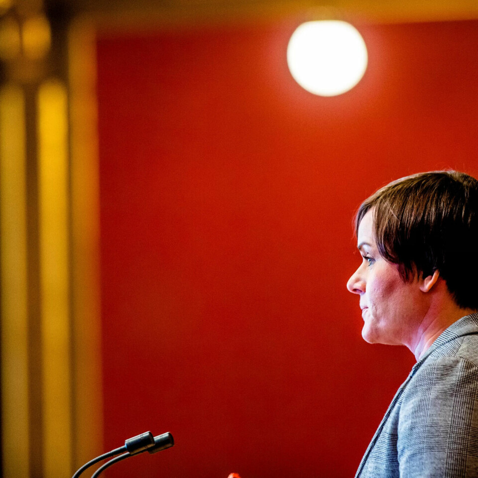 Høyres Margret Hagerup under debatt i Stortingssalen. Høyres Margret Hagerup under debatt i Stortingssalen.