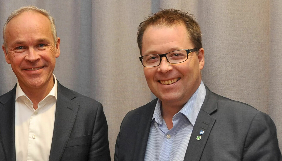 Senterpartiets Bjørn Arild Gram blir ny KS-leder. Her sammen med Jan Tore Sanner fra Høyre. Senterpartiets Bjørn Arild Gram blir ny KS-leder. Her sammen med Jan Tore Sanner fra Høyre.