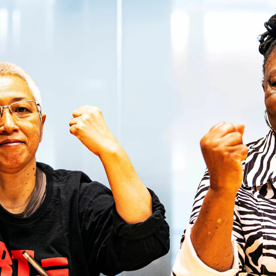 PRISVINNERE I 2023: International Domestic Workers Federation (IDWF) ble tildelt årets Arthur Svensson-pris for arbeidet de gjør får hushjelpere verden over. Lita Anggraini fra Indonesia og Shirley Pryce fra Jamaica var i Oslo i juni 2023 for å ta imot prisen. PRISVINNERE I 2023: International Domestic Workers Federation (IDWF) ble tildelt årets Arthur Svensson-pris for arbeidet de gjør får hushjelpere verden over. Lita Anggraini fra Indonesia og Shirley Pryce fra Jamaica var i Oslo i juni 2023 for å ta imot prisen.